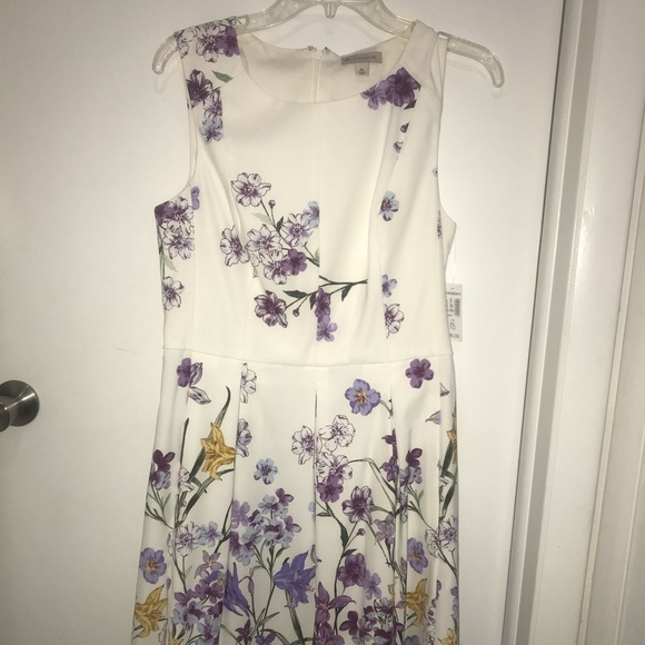 dressbarn Dresses & Skirts - Dressbarn | White & Purple Floral Dress